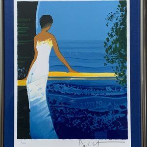Framed, signed, and numbered Emile Bellet seriolithograph